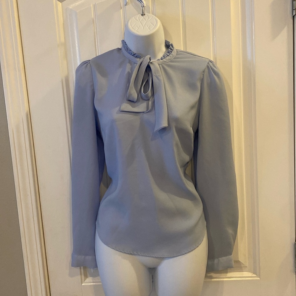 🔥5/$20🔥 FOREVER 21 RUFFLE TIE COLLAR LONG SLEEVE BLOUSE